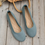Breakj Korean Version Of Large-Size Round Head Flat Bottom Lazi Single Shoes Women Flying Air Permeable Flat And Shallow Work Shoes
