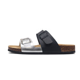 2023 New Summer Women Beach Cork Slippers Casual Double Buckle Clogs Slides Non-slip Outside