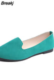 Women Ladies Slip On Flat Shoes Comfortable Casual Shoes Solid Fashion Loafers Female Pointed Toe Plain Flat Shoes Ballet
