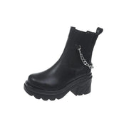 Boots for Women Fashion Ladies Shoes Winter Non Slip Round Toe Leather Ankle Boots 2021 Females White Leather