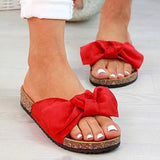 Sandals 2021 Summer Platform Retro Sandals Woman Fashion Bow Leopard Beach Slippers Women Plus Size
