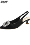 Shoes on Sale 2023 New Women's Pumps Summer Stiletto Women Sandals Elegant Pointed Toe Shallow Mouth Black Heels