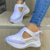 Women Casual Shoes Thick Bottom Women's Flat Platform Thick Woman Shoes Mesh Hollow Casual Single Shoes Large