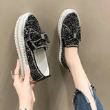 Women Crystal Shoes 2023 spring Fashion Bing Lace Up Ladies Casual Shoes Comfortable Round Toe Platform Sneakers white