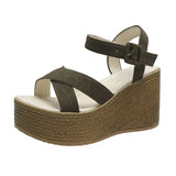 Fashion Wedge Sandals for Women Summer 2022 Casual Non-slip Peep Toe Platform Shoes Rubber Sole Buckle Elegant Heels