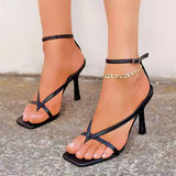 Summer Women Classics High Heels Sandals Women Strap White Sandals Ladies Fashion Slip on Sandals Thin Heels Sexy Sandals