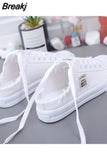New Spring Summer Women Canvas Shoes flat sneakers women casual shoes low upper lace up white