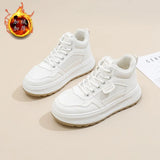 Breakj Plus Velvet High Top Small White Shoes Women 2024 Winter Korean Version Joker Board Shoes Warm Casual Shoes Women