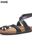 Fashion Cork Sandals 2023 New Women Casual Summer Beach Gladiator Non-slip Buckle Strap Sandalias