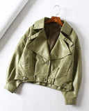 New Spring Autumn Green Faux Leather Jackets Casual Women Short Vintage Loose Pu Jackets Female Black Red Leather