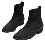 Lady Knitted Boots 2025 Autumn And Winter New Breathable Knitted Elastic Boots Tip And Sleeve Short