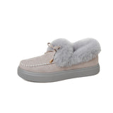 Breakj Boots Women Winter Round Head Thick Soles Plus Velvet Thick Cotton Shoes Women Sewing Shoes Snow Boots