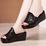 Breakj And Slippers Women 2025 Summer New Fashion Hollow Fish Mouth Cool Drag Thick Toe Slippery Slippers