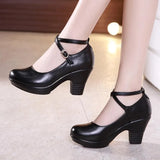 2021 Fashion Women Pumps With High Heels For Ladies Work Shoes Dancing Platform Pumps Women Genuine Leather Shoes Mary Janes