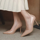 Breakj High Heels Fine Heel 2025 New Spring And Autumn Patent Leather French Sharp Head Light-Like Professional Temperament Single-Shoe