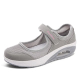 Breakj Large-Size Single-Shoe Women's New Air Cushion Low Help Magic Sticker Light Mouth Single-Shoe Color Mesh Women's Shoes