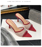Pointed High With A Word Slippers Women's Net Yarn Water Toe Fish Mouth Fashion Cold