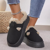 Breakj Cotton Shoes And Half Slippers Winter 2025 New Thick Soles Pedal Low Help Bread Shoes Belt Buckle With Velvet Cotton