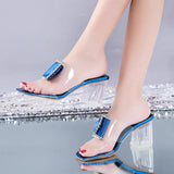 Clear Transparent Slippers Female Shoes High Heels Comfortable New Summer Women Shoes Woman Fashion Cool Mules