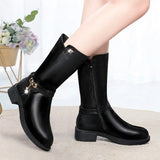 Warm Women's Winter High Snow Boots Brand Designer Chelsea Bottes Female Botas Altas Mujer Fashion Ladies Shoes Black