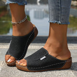 Breakj New Women's Slippers Hollow Large-Size Slippers Casual Fashion Slope And Fish Mouth Cool