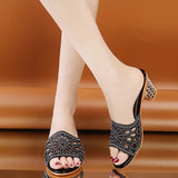 Breakj Slippers Women's 2025 Summer New Wear Hollow Fashion Casual Shoes And Diamonds Fashion Cold