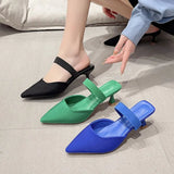 And Autumn Wear Shoes Women's Pointed Half Slippers New Fine Heel High-Heeled Shoes Head Cool Drag Large