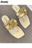 Shoes on Sale 2023 High Quality Fashion Women's Slippers Open Toe Outdoors Flat Sandals Casual Flip-flops Zapatos