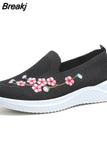 Women Sneakers Mesh Breathable Floral Comfortable Mother Shoes Soft Lightweight Solid Color Fashion Female Footwear