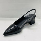 Breakj New Summer Vintage Large Size Pointed Commute Sexy With Baotou Sandals Female Plaid Thick Heel