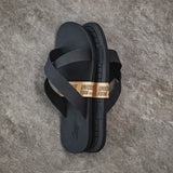 Wear Latex Slippers Black Soft Flip Flops X Stripes Casual Summer Male Chaussures Slides
