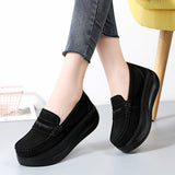 Breakj Autumn British Wind Women's Shoes Slope And Single Shoes Women's High Heel Soft Soles Thick-Soled Rocker Shoes