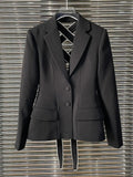 Plaid Colorblock Jackets For Women Notched Collar Long Sleeve Cut Out Women's Coat Spring 2022 Fashion Clothing