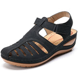 Summer Vintage Wedge Sandals Buckle Casual Sewing Women Shoes Female Ladies Platform Retro Sandalias Plus