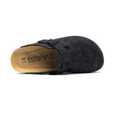 New Women Closed Toe Cork Slippers Casual Men Buckle Non-slip Comfortable Outside Slide