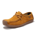 Breakj Soles Mother Shoes Spring And Autumn Beans Shoes Leather Soft-Soled Pregnant Women's Shoes Flat Soles Single Shoes Pedal Large Women's