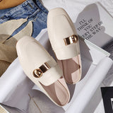 Breakj Half Slippers Women Wear Spring And Autumn New Flat Cool Drag Without A Back And Lazy Mule Shoes Size