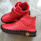 Breakj Velcro Short-Tice Cotton Shoes Female Hand-Slit Suture Thick Sole Plus Velvet Hair High-Top Single Shoes