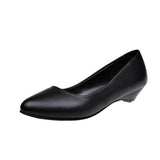 Breakj New White-Collar Low-Heeled Work Shoes Fashion Leather Coarse OL Single Shoes Vietnamese Side Trade Dress Women's