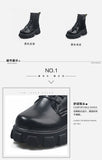 Botas Women Motorcycle Ankle Boots Wedges Female Lace Up Platforms Spring Black Leather Oxford Shoes Woman 2021 Botas