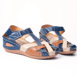 Breakj Women's Large-Size Comfortable Summer New With Retro Round Head And Ladies Roman Shoes Cross-Buckle Women's