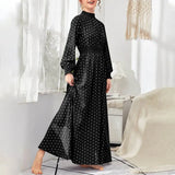 Spring Bohemian Beach Part Dress ZANZEA Women Long Sleeve O Neck Printed Polka Dots Robe Loose Casual Vestidos Kaftan