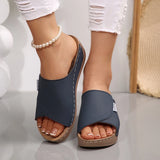 Breakj Thick-Bottomed Casual Slippers Women 2025 New Word Drag Simple Fashion Fish Mouth Slope And Lady Cold