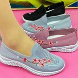 Women Sneakers Mesh Breathable Floral Comfortable Mother Shoes Soft Lightweight Solid Color Fashion Female Footwear