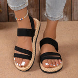 Breakj Women Wear The New Summer Flat Students Roman Sandals Women Round Head Breathable Soft Bottom Beach Sandals