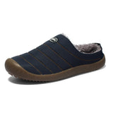 Men's Slippers Indoor Warm Shoes Plush Flock Male Slippers For Home Hard-wearing Non-slip Outdoor Walking Mans