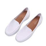 Breakj Soft Leather Bean Shoes Women's Middle-Aged And Elderly Women's Shoes Flat Heel Soft-Soled Mother Shoes Spring And Autumn Comfortable Leisure Single Shoes Soft Leather