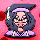 Melanin PhD Shoe Charms Strong Nurse Doctor Cute Black Girl Shoe Accessories Decoration Fit Croc Jibz Kids Party Gifts