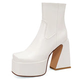 Over The Knee High Boots 2023 Brand Design Zipper White Black Fashion Motorcycle Boots Sexy Party Walking Comfy