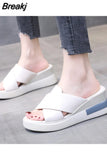 Summer Sandals For Women Wedge Heeled Fashion Cross Strap Casual Style Ladies Shoes Comfort Open Toe Solid Buckle
